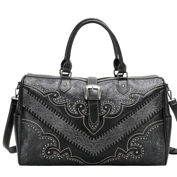 Montana West Handbags - GIFTED Montana West Buckle Collection Weekender Bag in Black